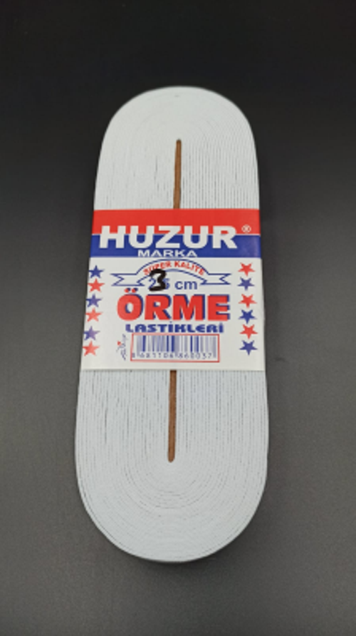 BEYAZ - 3CM PAÇA LASTİK YASSI GENİŞ 10MT. (4401)