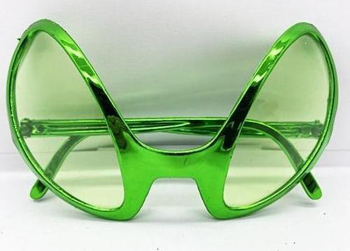 Retro Gözlük - 80 li 90 lı Yıllar Parti Gözlüğü Yeşil Renk 8x13 cm (4401)