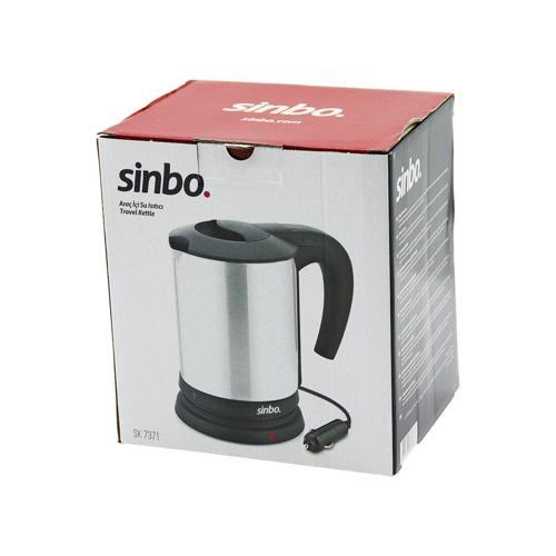 SİNBO SK-7371  12V  ARAÇ İÇİ KETTLE  PASLANMAZ ÇELİK  SU ISITICISI  0.8LT   120W   ÇAKMAKLIK FİŞLİ   PLASTİK KAPAK - KULP (4401)