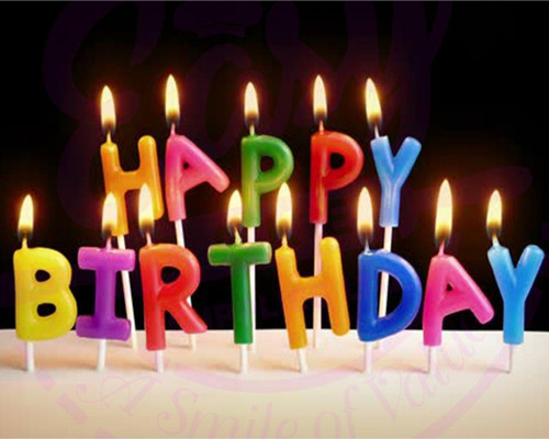 Rengarenk Happy Birthday Yazılabilen Doğum Günü Mumu (4401)