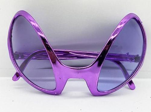 Retro Gözlük - 80 li 90 lı Yıllar Parti Gözlüğü Mor Renk 8x13 cm (4401)