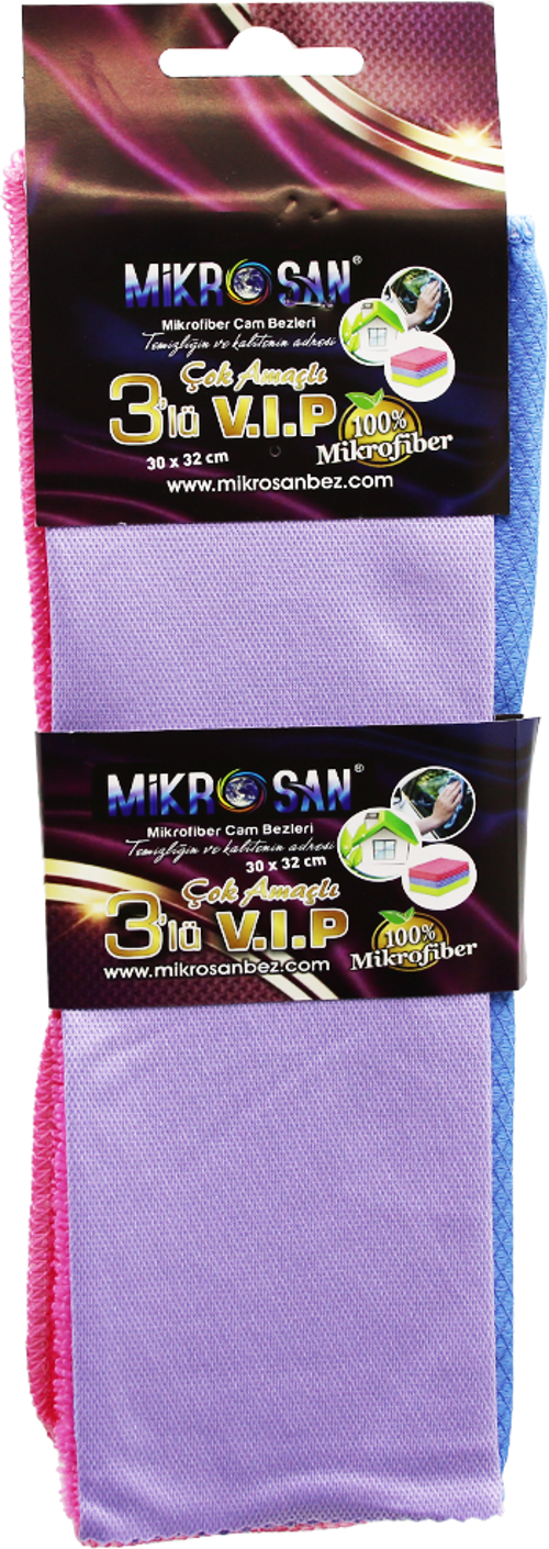 3LÜ - VİP SET MİKROFİBER BEZ 30X32CM. (4401)