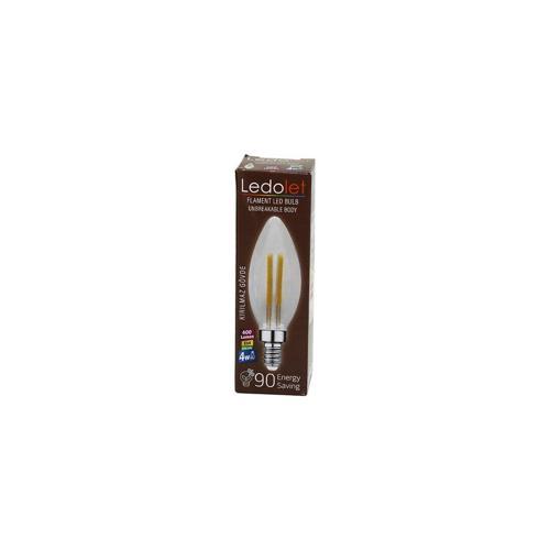 LEDOLET  4W=45W - E14   MUM  FLAMENT LED RUSTİK AMPUL  400LUMEN - 3000K   KIRILMAZ GÖVDE (4401)