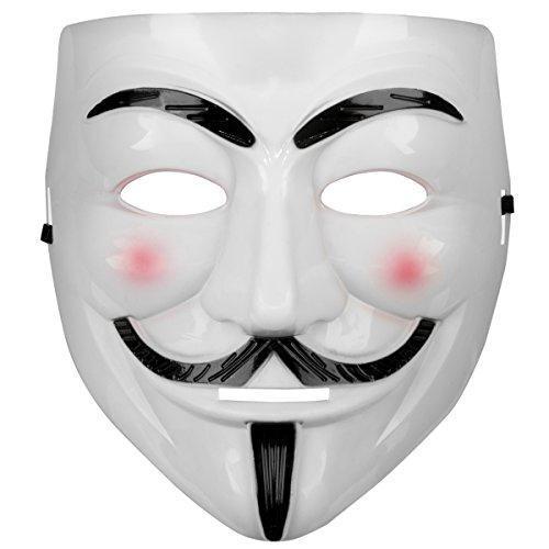 Beyaz Renk Pembe Yanaklı İthal V For Vendetta Maskesi (4401)