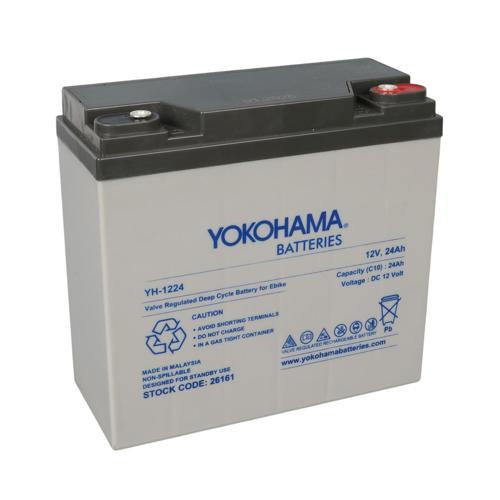 YOKOHAMA YH-1224 12 VOLT - 24 AMPER ELEKTRİKLİ BİSİKLET AKÜSÜ (180 X 76 X 167 MM) (4401)