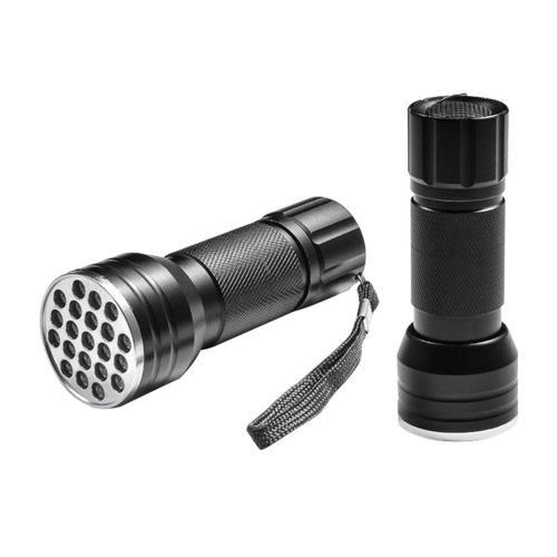 UV IŞINLI 21 LEDLİ 10 CM METAL KASA PİLLİ EL FENERİ (4401)