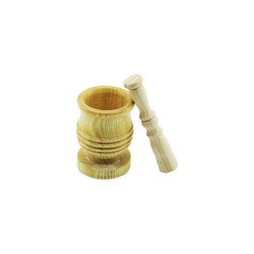 ORTA BOY  LÜX AHŞAP HAVAN SARIMSAK DÖVECEK Ç: 7.3CM--D: 6.5CM--Y: 10.5CM FİLELİ AMBALAJ (4401)