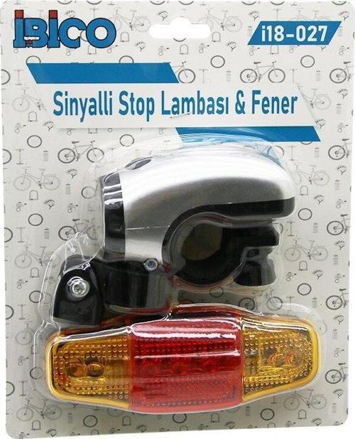 2İN1  BİSİKLET 5 LED FENER  -  SİNYALLİ STOP LAMBA   PİLLİ (4401)