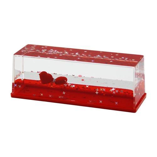 KIRMIZI SU - KALP - YILDIZ DİKDÖRTGEN MİKA YÜZEN BATMAYAN KALP DEKORATİF BİBLO AKVARYUM 15X5.2X5.3CM (4401)