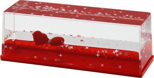 KIRMIZI SU - KALP - YILDIZ DİKDÖRTGEN MİKA YÜZEN BATMAYAN KALP DEKORATİF BİBLO AKVARYUM 15X5.2X5.3CM (4401)