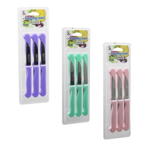 6PCS MEYVE BIÇAK  RENKLİ PLASTİK SAPLI   VAKUMLU AMBALAJ   BRKT-806155 (4401)
