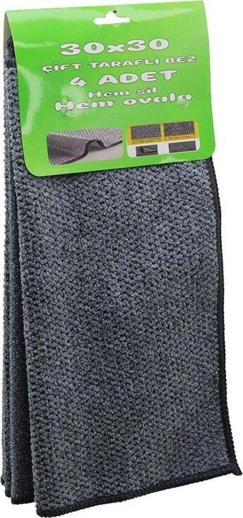 4PCS   30X30CM   ÇİFT TARAFLI=MİKROFİBER - TEL BEZ   ZOR KİR  BEZİ  HEM SİL - HEM OVALA (4401)