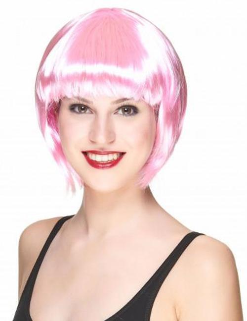 Soft Pembe Renk Parti Peruğu Küt Saç (4401)