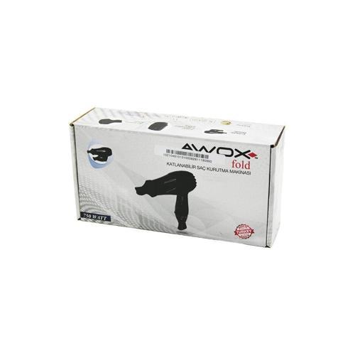 AWOX FOLD SİYAH SEYAHAT TİPİ KATLANABİLİR SAÇ KURUTMA - FÖN MAKİNESİ + DAR ŞEKİLLENDİRİCİ BAŞLIK 750W (4401)