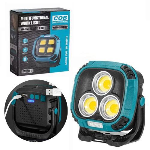 4000K - 7000K - KIRMIZI 3 COB LEDLİ 30 WATT ÇOK FONKSİYONLU ÇALIŞMA LAMBASI (POWERBANK) (4401)