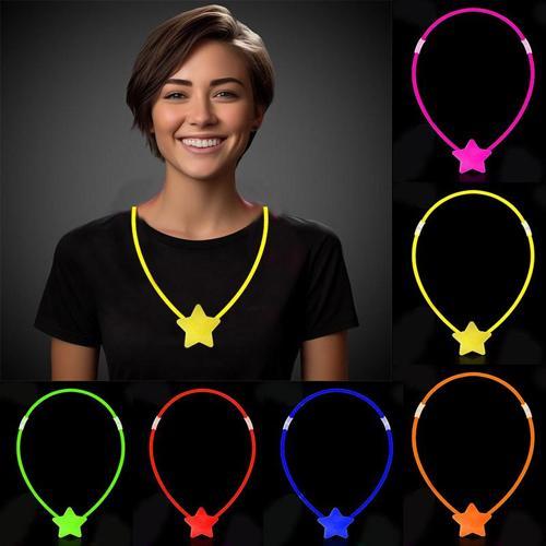 Glow Stick Yıldız Kolye - Glow Kolye - Glow Stick Partisi Yıldız Kolye 6 Adet (4401)