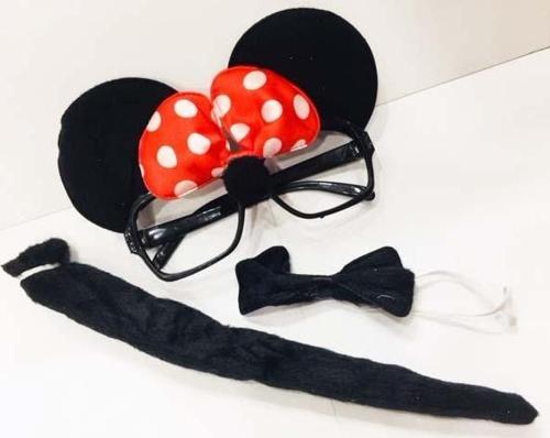 Minnie Mouse Gözlüğü Papyonu Kuyruğu Seti (4401)