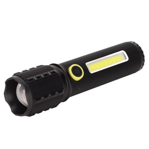 ZOOMLU FLASH ÖZELLİKLİ ŞARJLI METAL KASA EL FENERİ (4401)