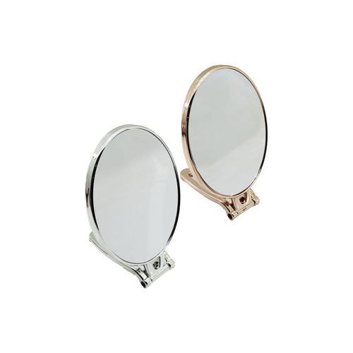 OVAL   6.5 İNÇ=16.5X13CM  MAKYAJ AYNASI  ÇİFT TARAFLI   BRONZ - GÜMÜŞ PLS.ÇERÇEVE   KATLANIR AYAKLI (4401)