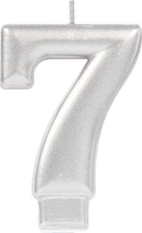 7 Rakam Mum Gümüş Renk (4401)