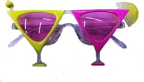 Sarı Pembe Renk Martini Parti Gözlüğü (4401)