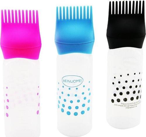 SAÇ BOYAMA TARAK RENKLİ 6OZ ÖLÇEKLİ - ŞEFFAF PLASTİK ŞiŞELİ (4401)