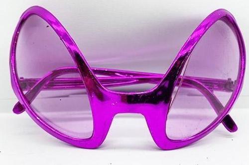 Retro Gözlük - 80 li 90 lı Yıllar Parti Gözlüğü Fuşya Renk 8x13 cm (4401)