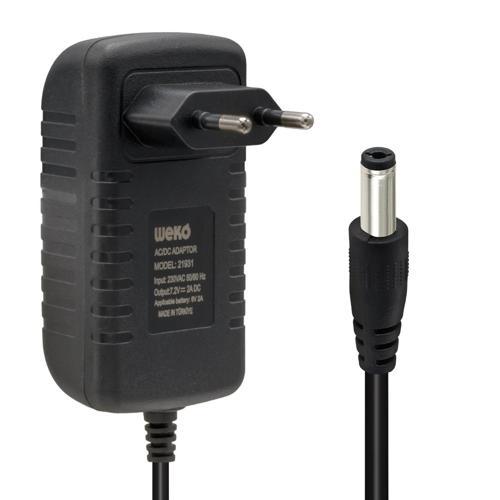 7.2 VOLT - 2 AMPER 5.5*2.5 UÇLU LEDLİ YERLİ ÜRETİM AKÜ ŞARJ CİHAZI (OUT:6V-2A) (4401)