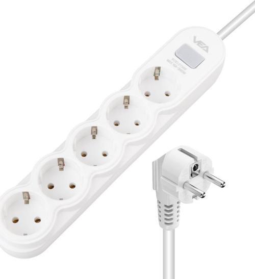 5Lİ 1.5 METRE KABLOLU ANAHTARLI BEYAZ AKIM KORUMALI PRİZ (4401)