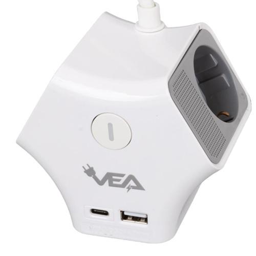 3LÜ USB+ TYPE-C GİRİŞLİ ANAHTARLI 1.5 METRE GRUP PRİZ VE-G903YC (4401)
