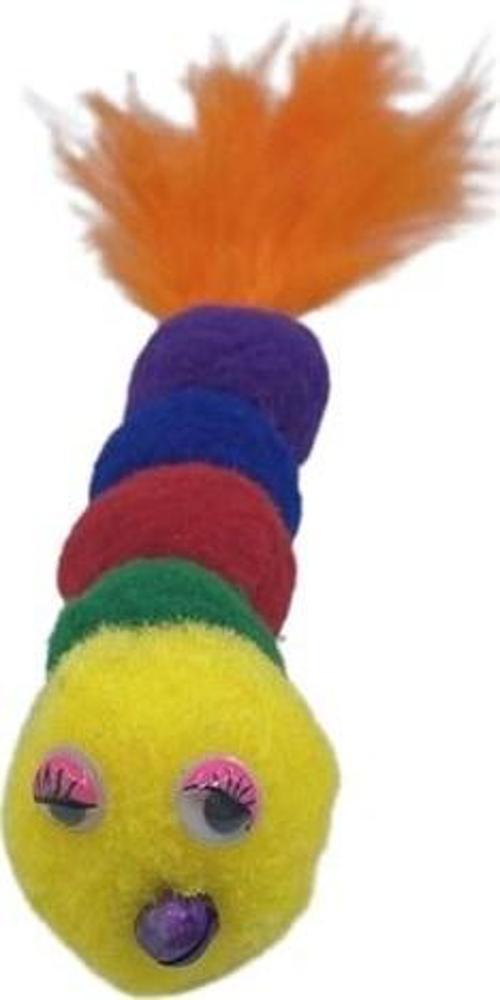 Yumuşacık İpli Tırtıl Şeklinde Rengarenk Sevimli Evcil Hayvan Oyuncağı (4401)