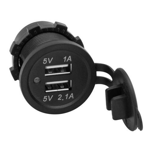 IC-266C PANO TİPİ USB 8-32V GİRİŞ 5V 1A / 5V 2.1A ÇIKIŞ KULAKSIZ 30MM USB (4401)