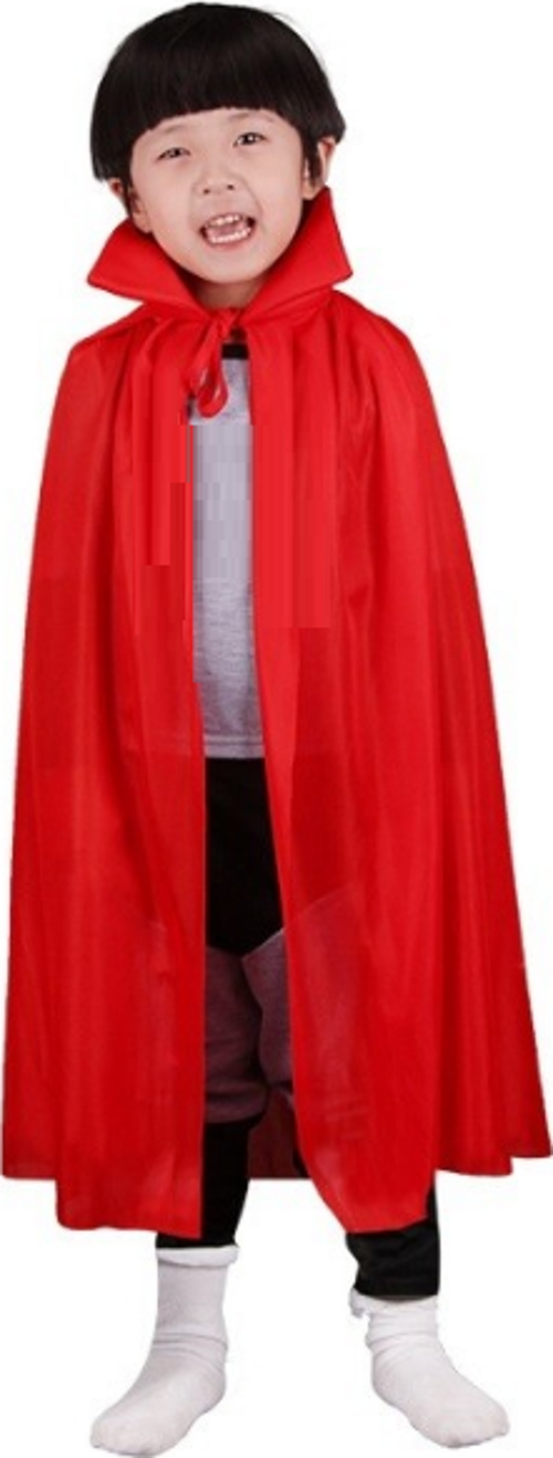 Kırmızı Renk Yakalı Pelerin Çocuk Boy 90 cm (4401)