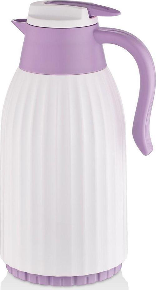 Çizgili Mor 1,5 Litre Cam Termos 18 Saat Bpa Free