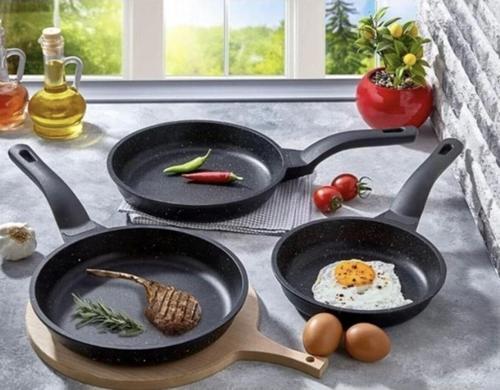 Chef Iron Döküm Granit 3 Lü Tava Seti