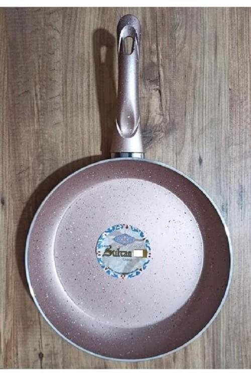 Sultan Tek Saplı Ezme Granit Tava 26 Cm -Gülkurusu