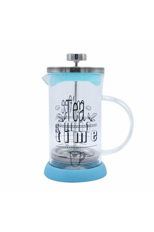 French Press Bitki Çayı Demliği Mavi 350  Ml