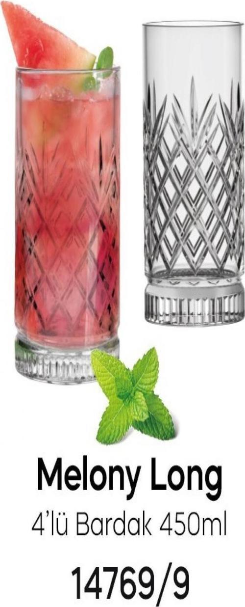 Perotti Melony Long 4 Lü Cam Bardak 450Ml En Büyük Boy 14769