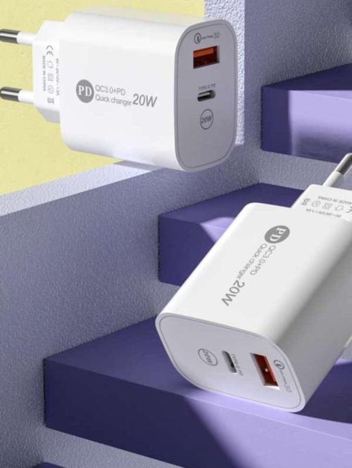 Şarj Başlık 20W Pd Başlık 2İn1 Typce Ve Usb Çift Girişli Apple Samsung Xıaomı  Tecno Reeder Uyumlu