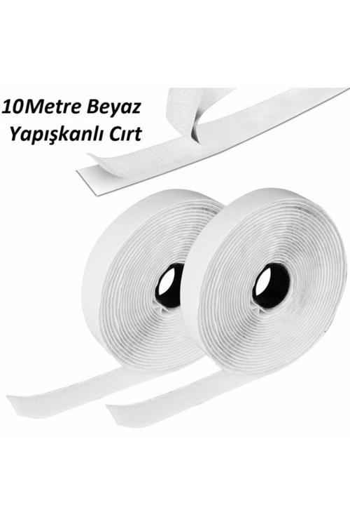 10 Metre Arkası Yapışkanlı Beyaz Cırt Cırtlı Bant - 2 Cm
