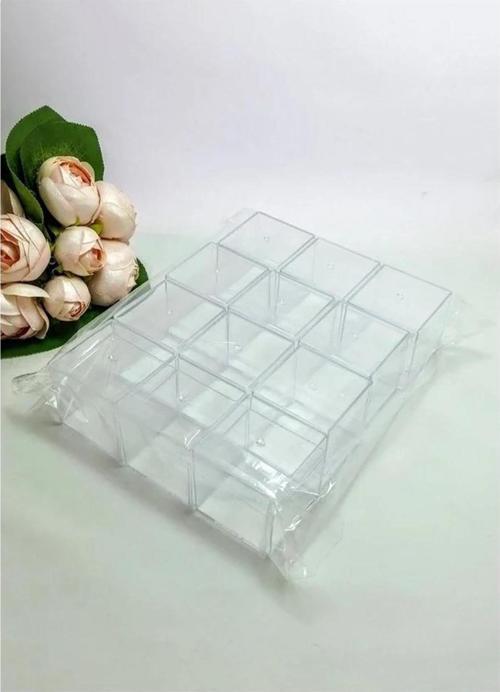 Özel Tasarım Şık Şeffaf Mika Pleksi Kare Kutu 5X5 50 Adet Düğün Nişan Kına Baby Shower Hediye Kutusu