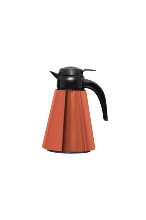 161704-001 Desenli Konik Cam Termos 1.2 L Bakır