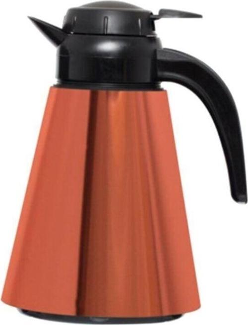 161704-001 Desenli Konik Cam Termos 1.2 L Bakır