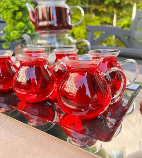 Keyfi Ala Borosiliklat Cam Çay Bardağı 220Ml 6'Lı (Keyfi Ala Çay Bardağı)