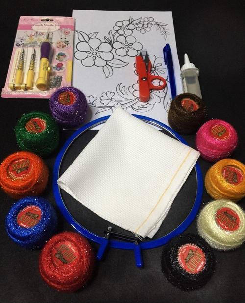 Nakış Seti Panç Seti Iğnesi+Çelik Kasnak+ Ipi+Tutkal