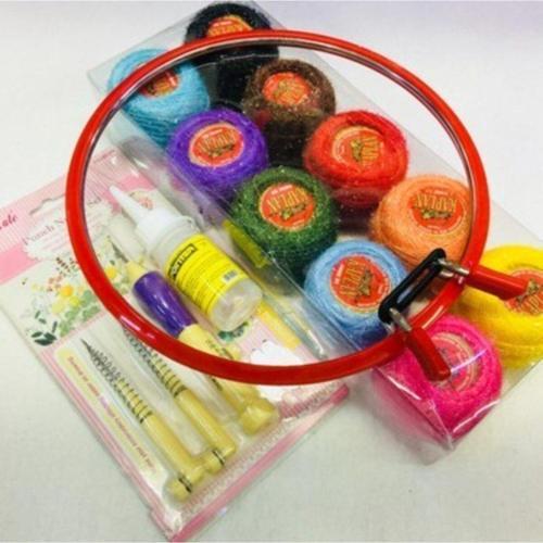 Punch Nakış Seti Panç Seti Punch Iğnesi-Punch Ipi-Punch Tutkalı-Kasnak