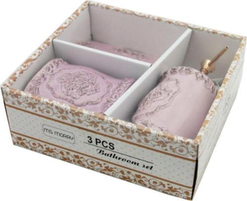 3 Parça Seramik Banyo Seti Bombe Lila