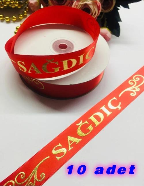 Kırmızı Sağdıç Kol Kurdele Ve Küçük Çengel Igne(10 Adet) Sagdıç Kolluk Kına Gecesi Düğün Malzemeleri