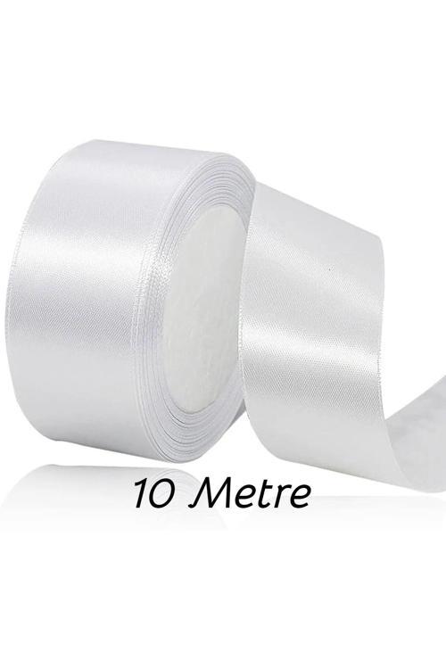 Beyaz Saten Kurdele Takı Kurdelesi 5 Cm-10M