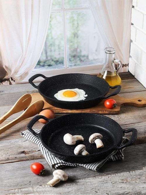 2Li Cooker 18 + 20 Cm Granit Sahan Döküm Tava Seti